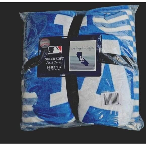 Los Angeles Dodgers State Stripe Ultra Larger Soft Plush Throw Blanket Licensed - Picture 3 of 4